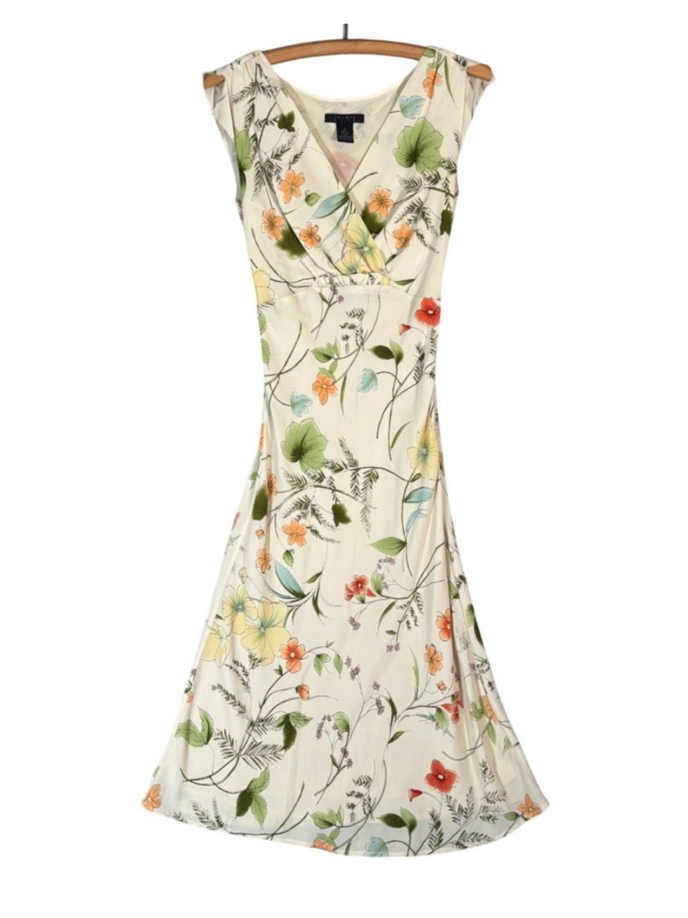 Vintage 90s The Limited 100% Silk Floral Dress | Size S